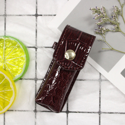 口红唇膏皮套 鳄鱼纹皮质口红套 女生染唇液皮套
