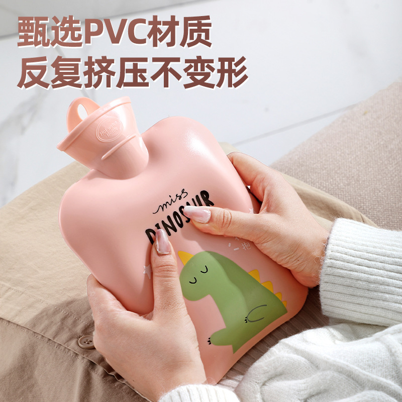 PVC Water Injection Cartoon Plush Hot Water Bag Student Cute Explosion-Proof Hand Warmer Removable and Washable Warm Feet Irrigation Hot-Water Bag
