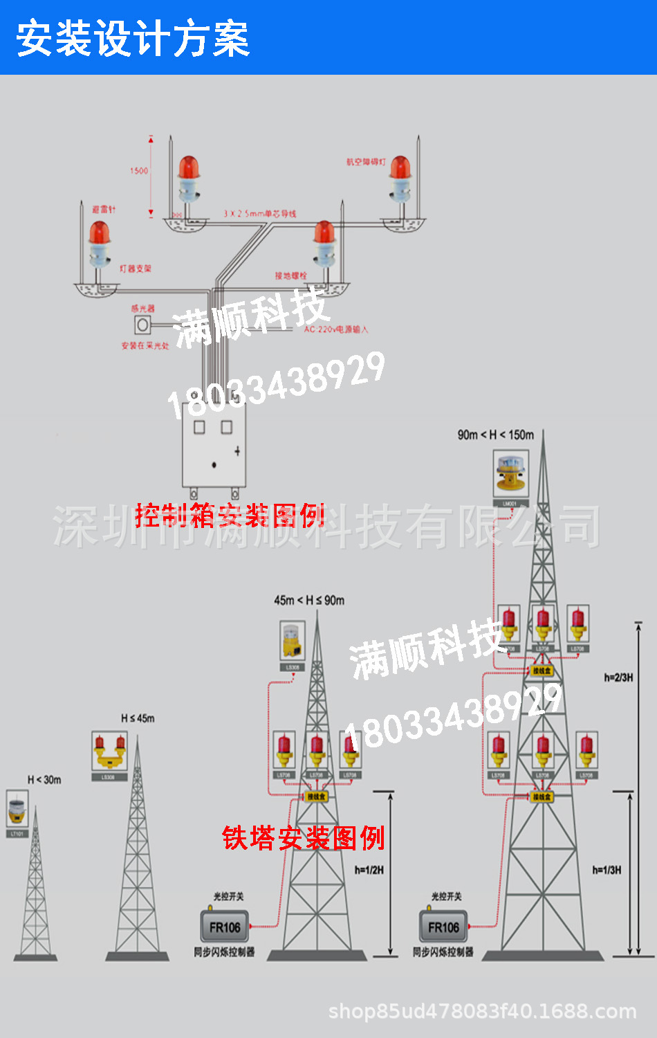高光强白色闪光航空障碍灯 plz-3jlh主控灯 交流联闪障碍灯