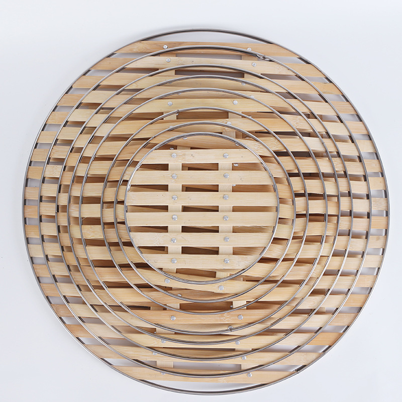 蒸笼篦子包边钢边竹篦子 可定制厨房家用蒸锅竹篦子批发