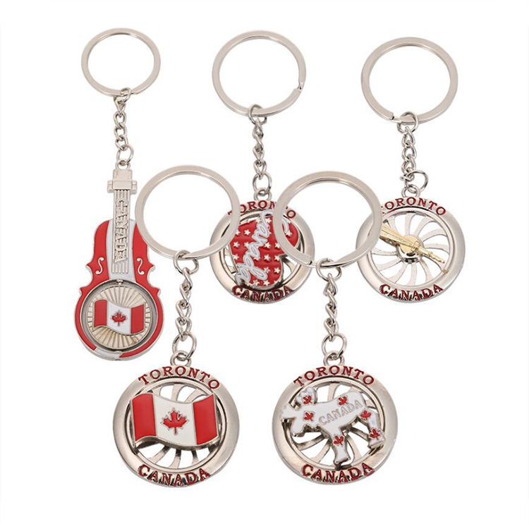 Creative Metal Keychains Canada Flag Maple Leaf Tourist Souvenir Keychain Gift Small Gift