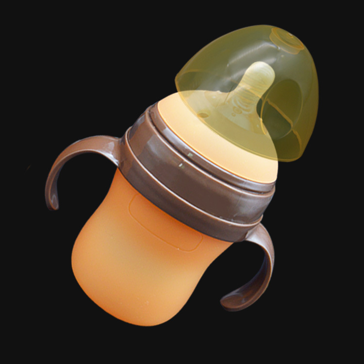 母婴产品带吸管配件feeding bottles 婴儿广口硅胶奶瓶 喂奶奶瓶