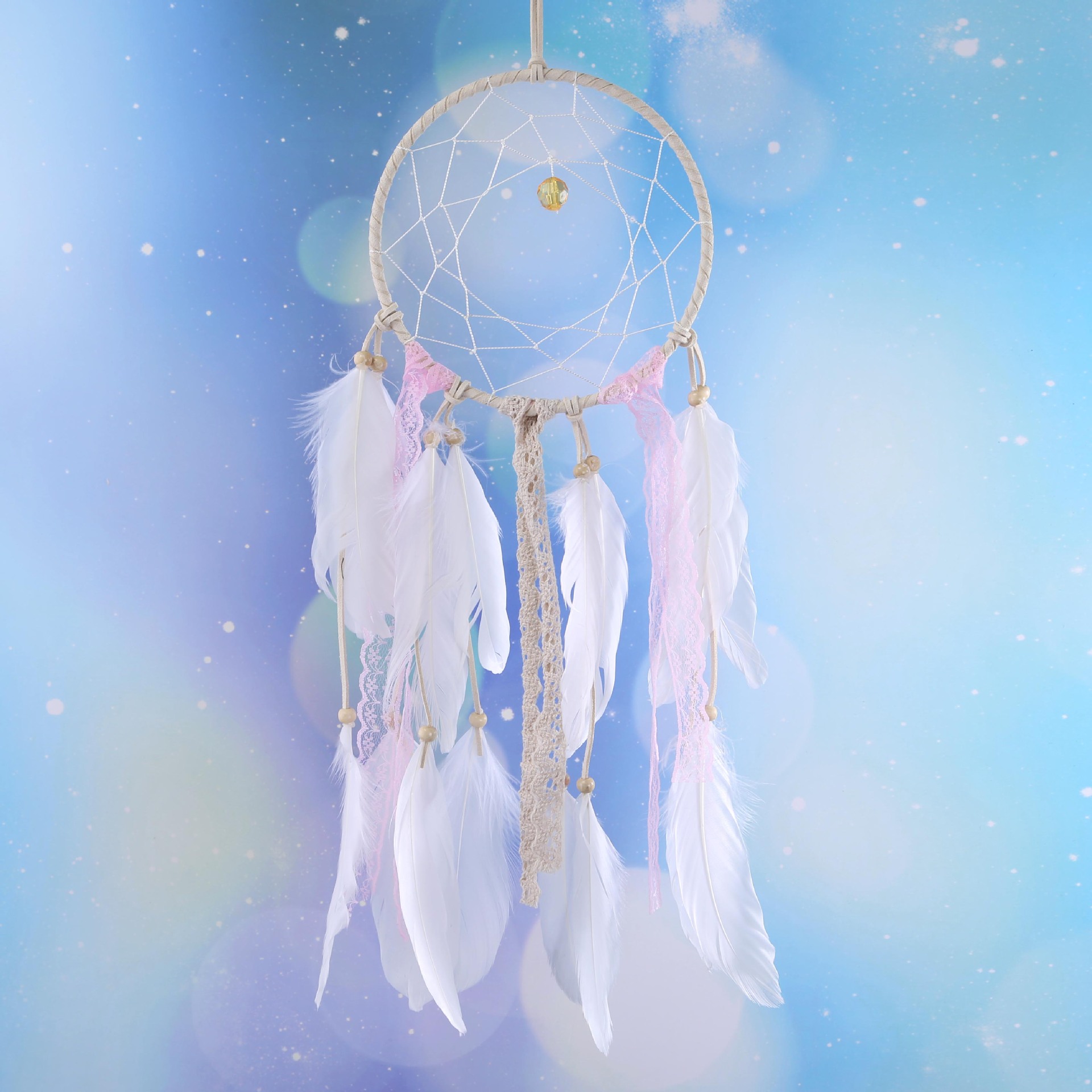 希望之梦羽毛捕梦网挂件 手工diy风铃创意新款挂饰家居装饰品定制