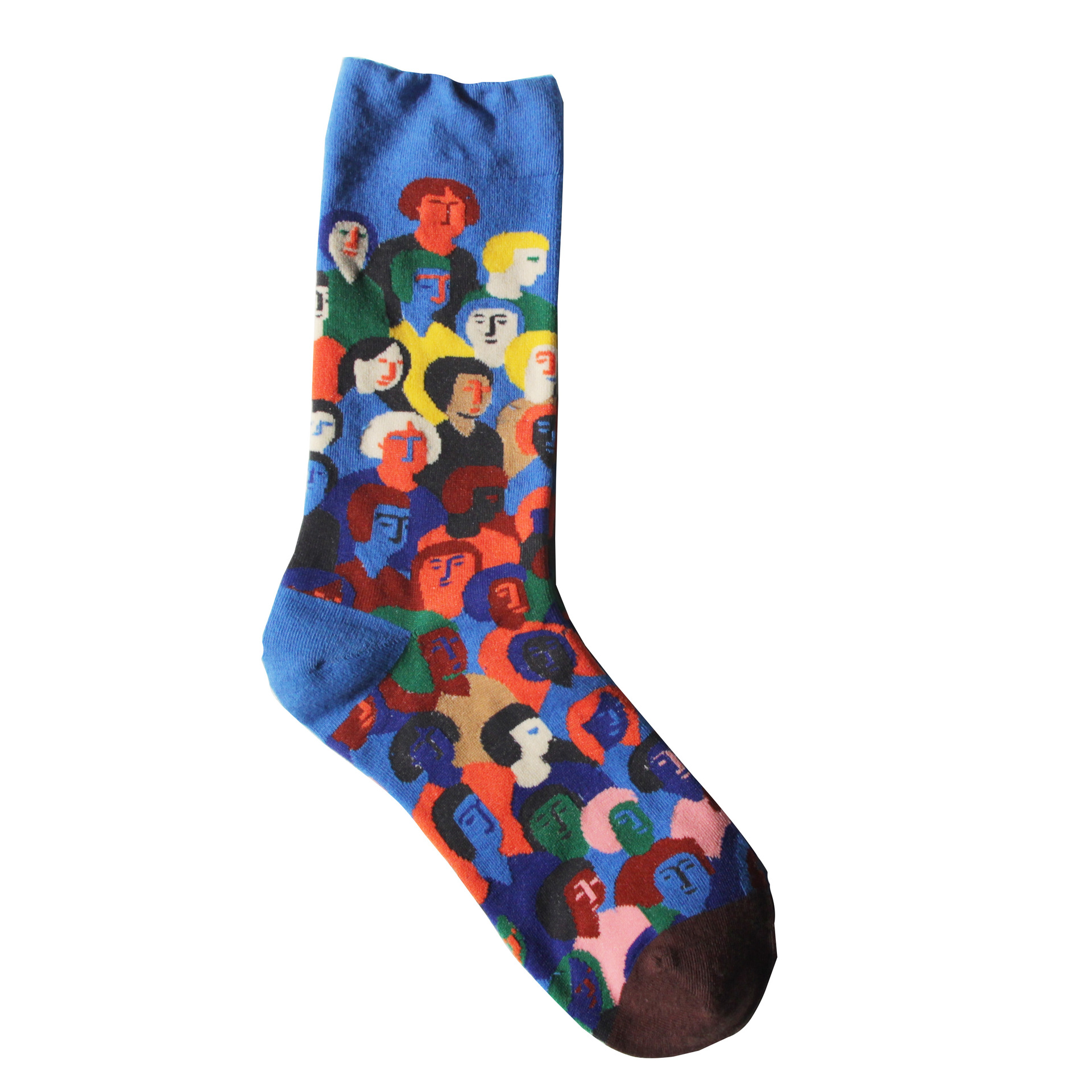 Huaqiao French Portrait Trendy Socks Graffiti Boneless Seam Head Couple Mid-Calf Stocks Men and Women Fashion Cotton Socks Ins