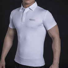 肌肉男士修身短袖丝光棉POLO衫运动健身韩版休闲T恤一件代发