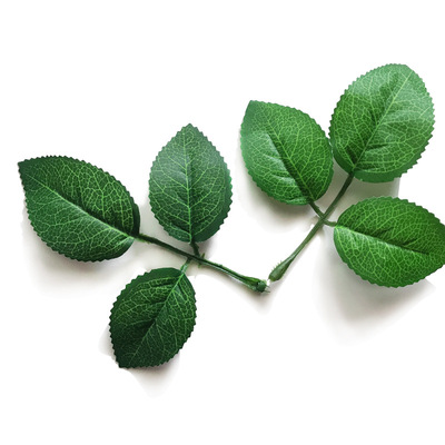 丝网花diy手工材料 森系玫瑰叶 仿真高档三叉玫瑰叶 丝印叶纹diy