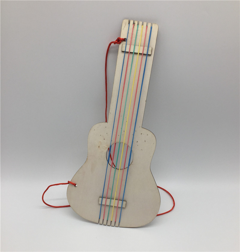 巧巧智创意木吉他 儿童手工绘画涂鸦吉他小幼儿园手工diy材料精品