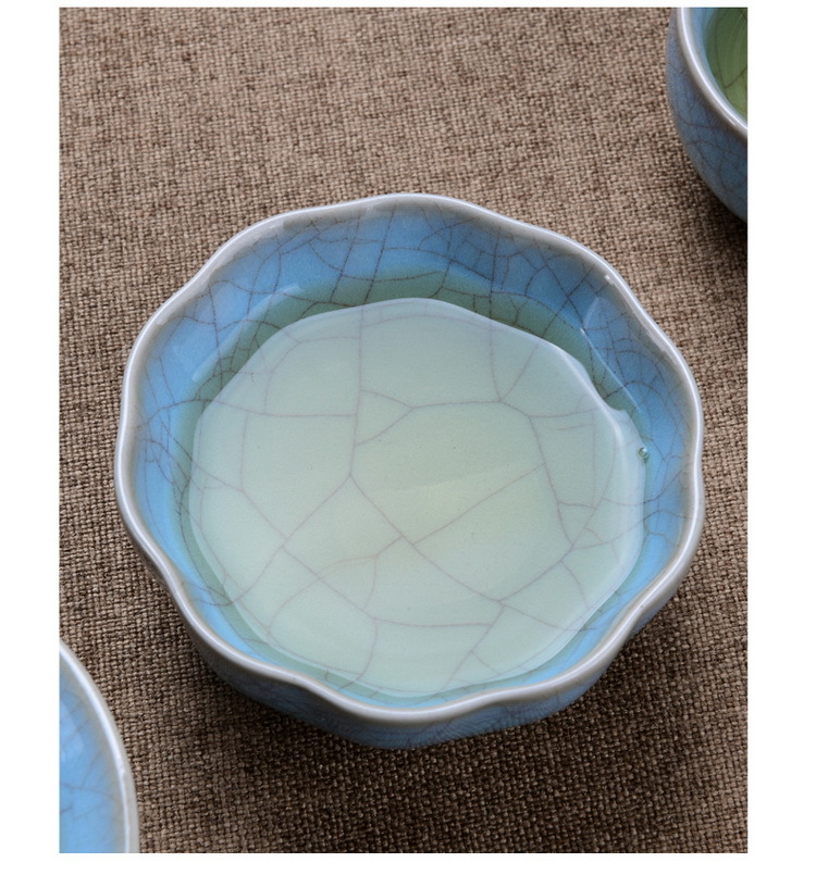 汝窑茶养开片个人杯品茗杯茶杯单个随手杯冰裂纹大号功夫茶具
