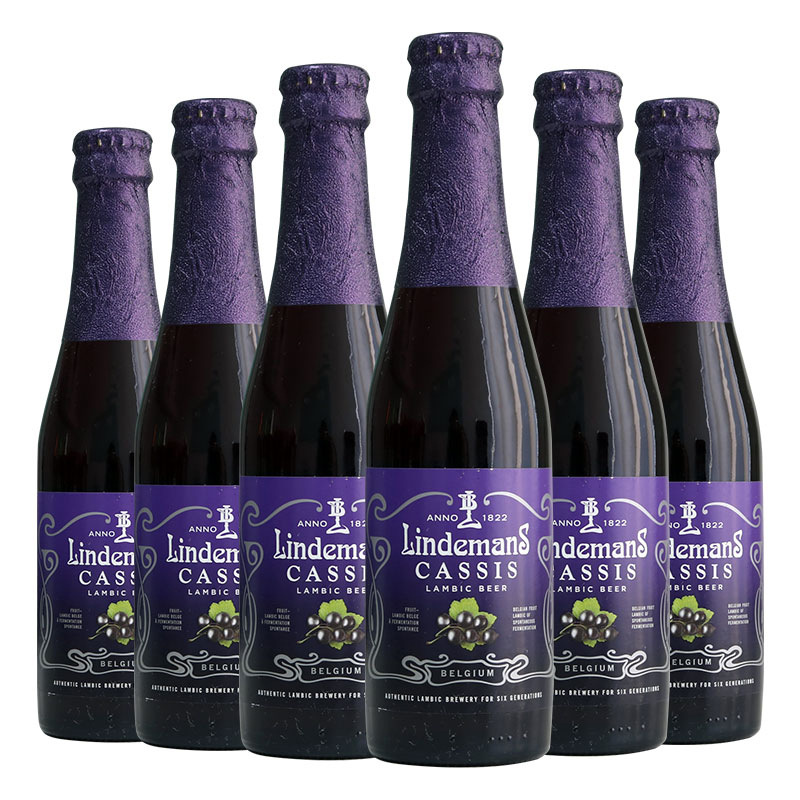 比利时林德曼精酿蓝莓黑加仑啤酒进口水果味啤酒250*24整箱批发