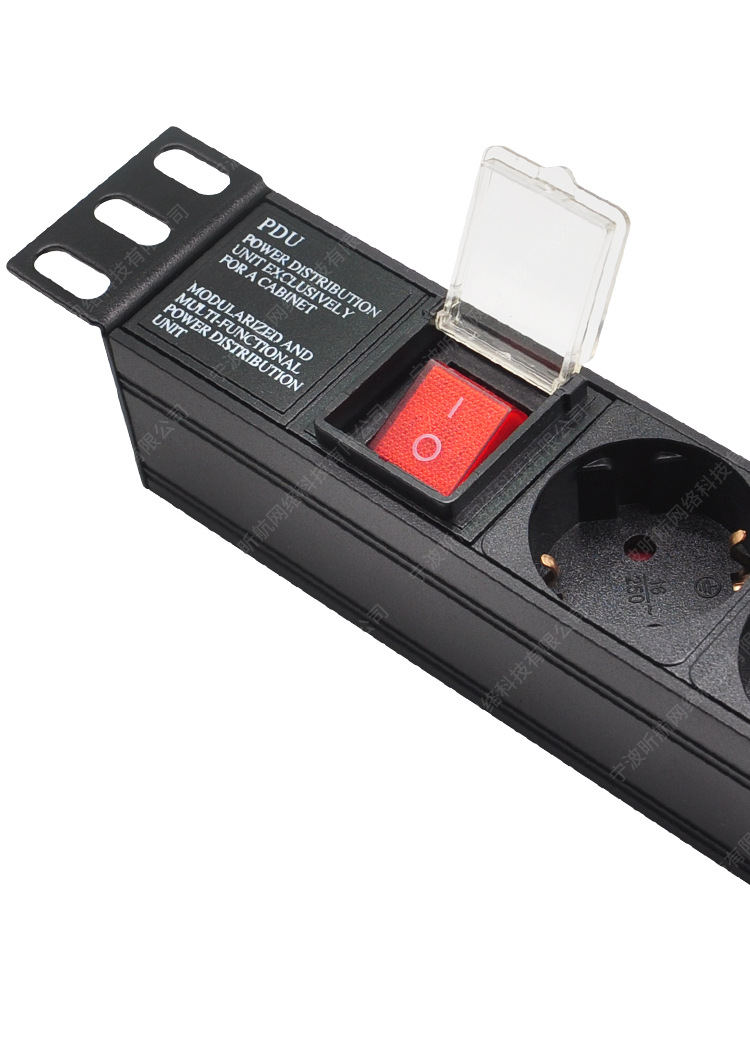 8位欧标pdu机柜电源插座欧式插座带双断开关19英寸机柜排插接线板