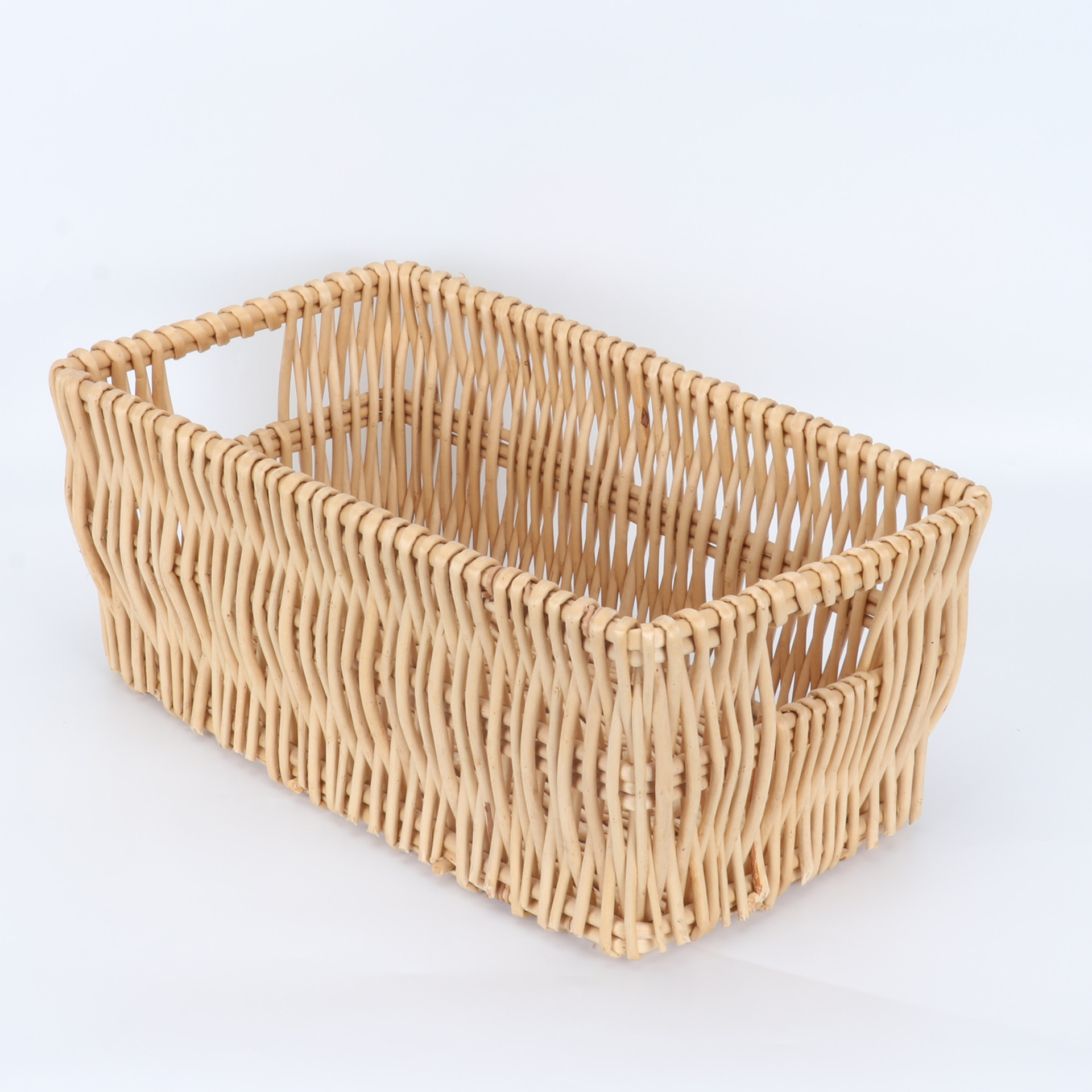 供应山东柳编工艺品 方形柳编篮子 柳编收纳篮收纳筐 柳编工艺