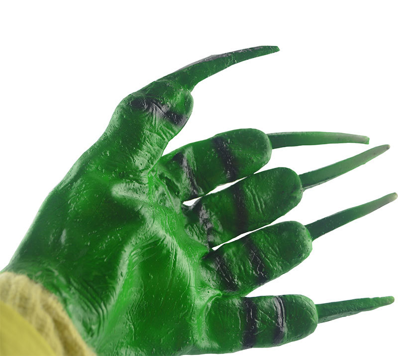 万圣节鬼节绿色鬼爪手套男女士鬼爪子手骨头骷髅搪胶绿鬼手套