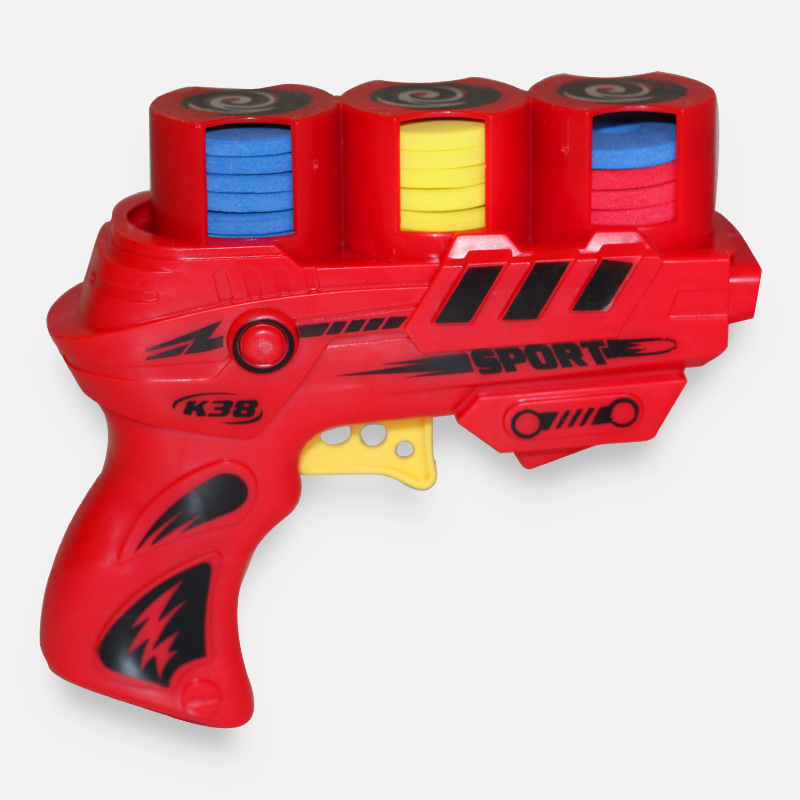 厂家批发新款户外休闲玩具 装糖儿童亲子互动玩具枪 飞碟枪软子弹
