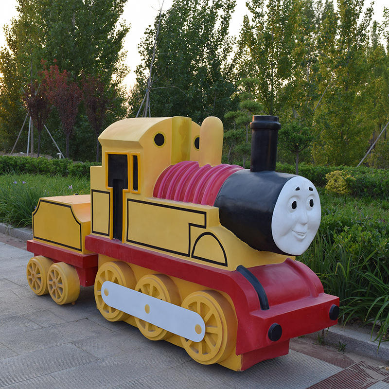 玻璃钢托马斯火车雕塑幼儿园商场游乐场摆件卡通动漫景观雕塑摆件
