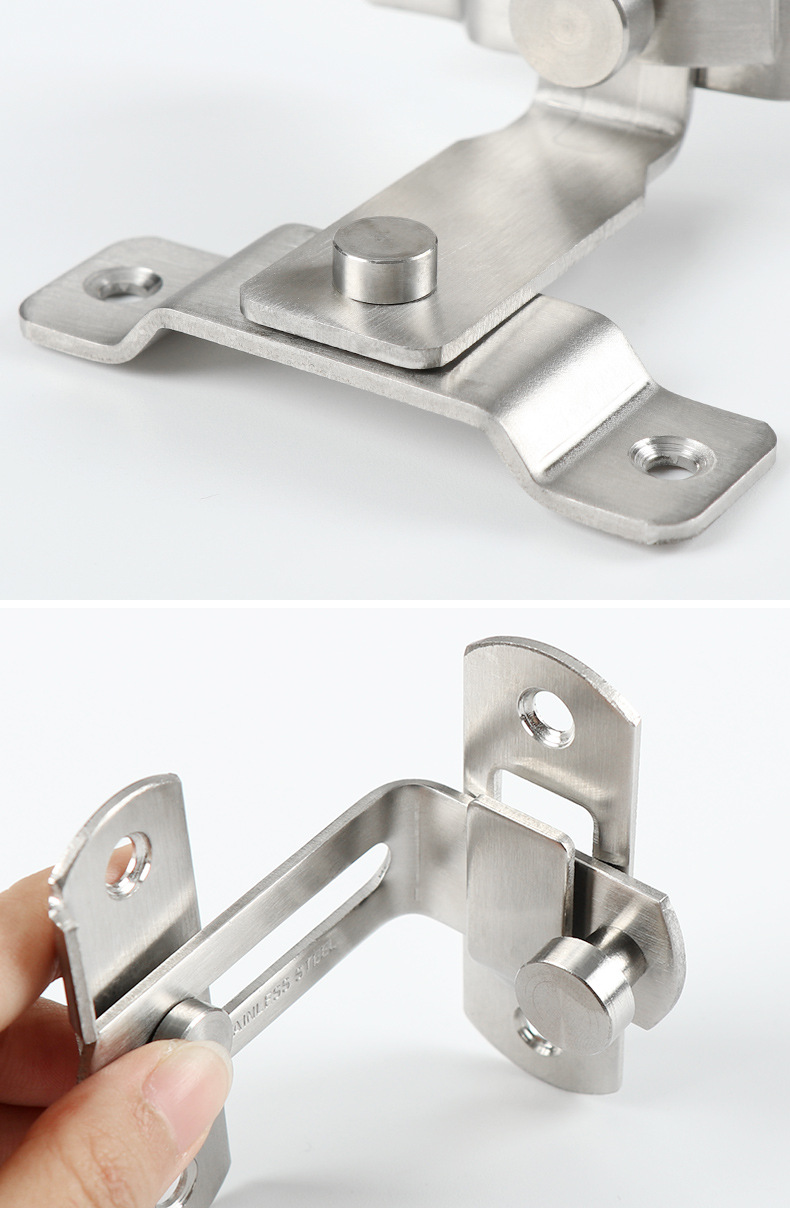 不锈钢90度角门扣 老式门搭扣防盗门五金配件 移门锁扣直角搭扣插