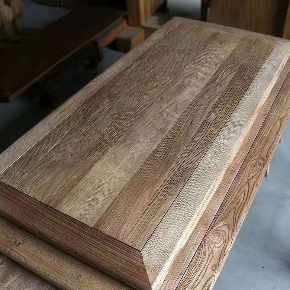老榆木家具 实木桌面老榆木门板桌老榆木老门板茶桌老榆木板材