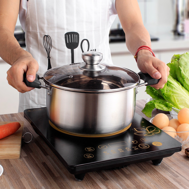 不锈钢汤锅复合钢锅厨房煲汤锅煮粥煮面加厚锅具电磁炉煤气炉通用