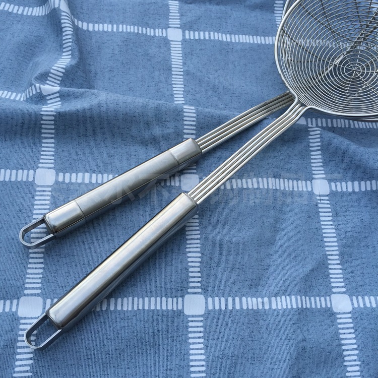 潮汕牛肉火锅勺不锈钢线漏挂钩双耳双钩钢丝网漏油格火锅漏勺面捞