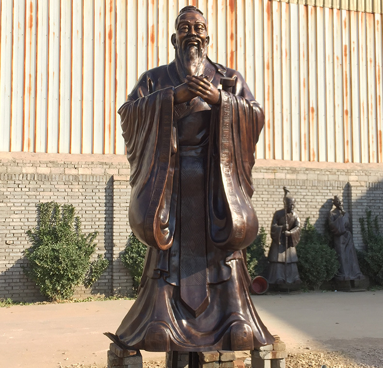 铜老子雕塑 铸铜古代名人老子像 道教人物铜像 定制家居工艺品