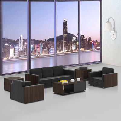 商务办公沙发简约时尚接待会客三人办公室沙发组合办公家具小沙发