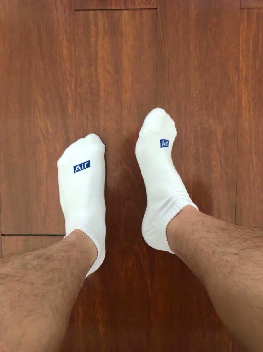白袜控毛圈底air字母加厚网球运动短袜隐形浅口男袜男潮网红直播