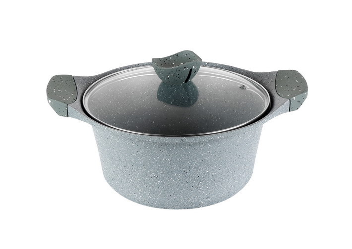 厂家直销复底麦饭石深汤锅 电磁用铝焖烧锅 压铸锅 韩式深汤锅