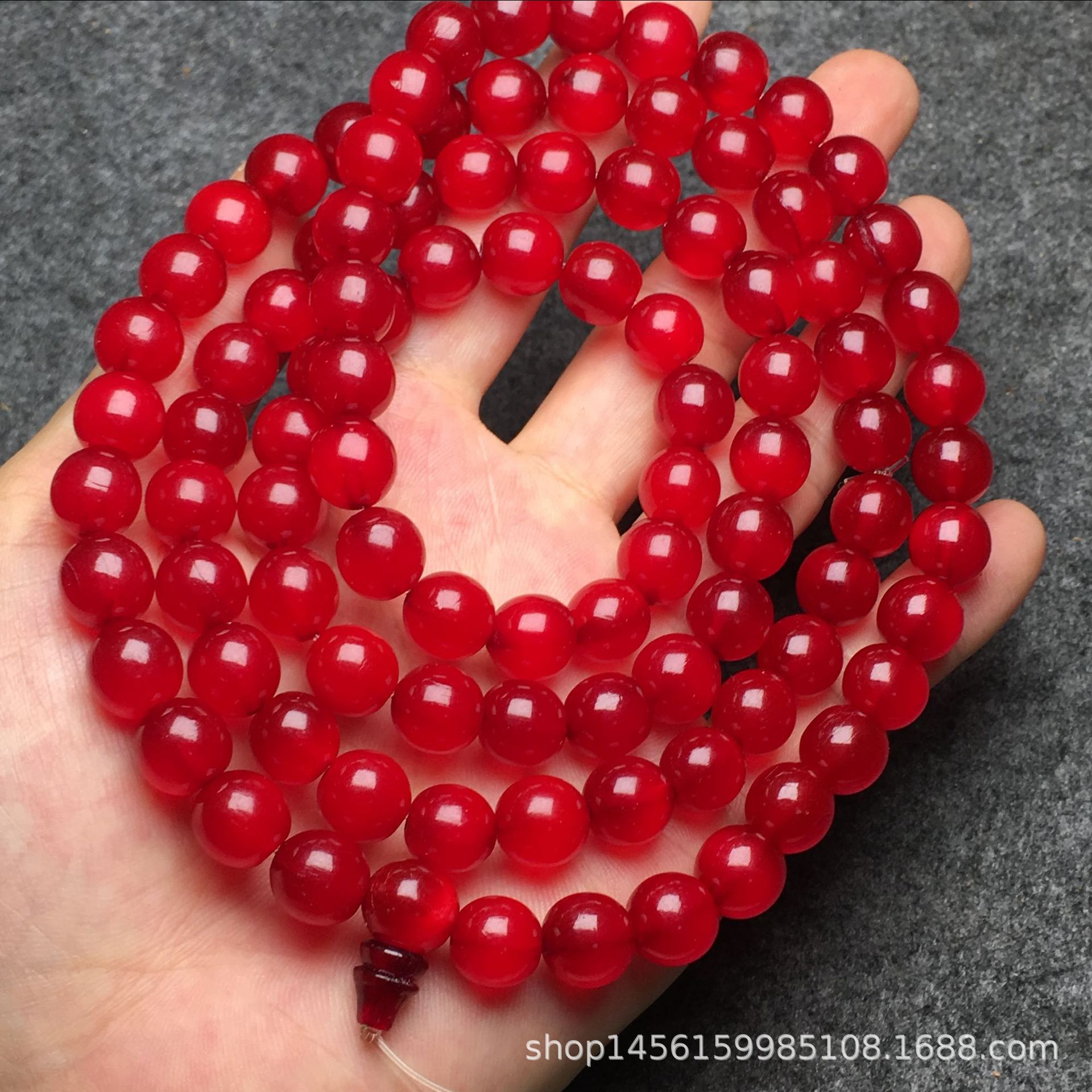 厂家供应天然羊角仿象皮108颗佛珠文玩念珠皮皮珠骨角牙文玩