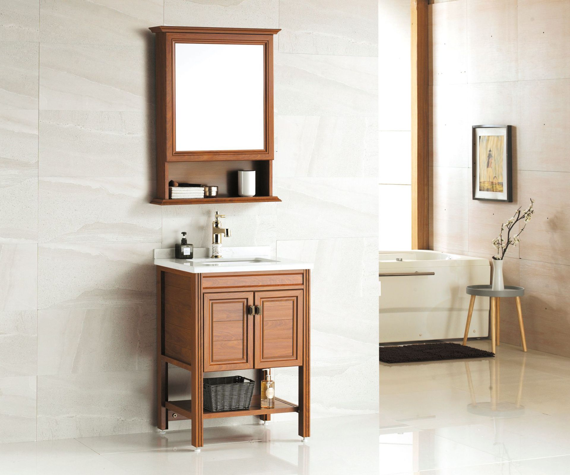 工厂批发太空铝浴室柜组合全铝洗手台卫浴柜