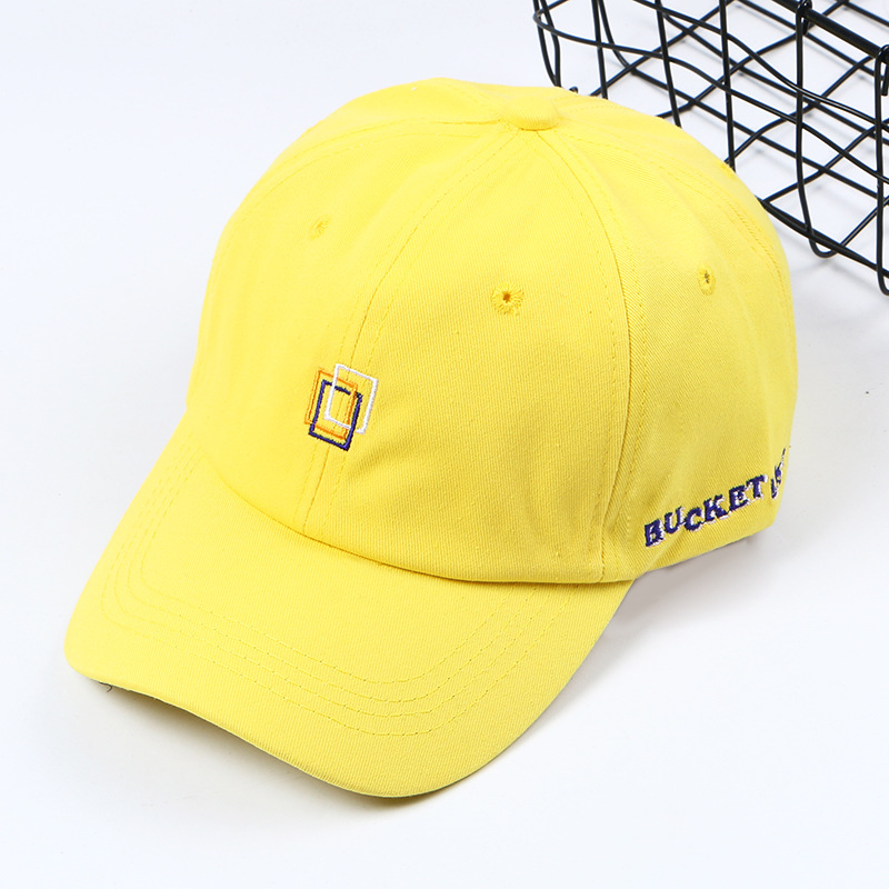 夏季韩版刺绣方形棒球帽 男女户外帽子 弯檐刺绣遮阳鸭舌帽批发