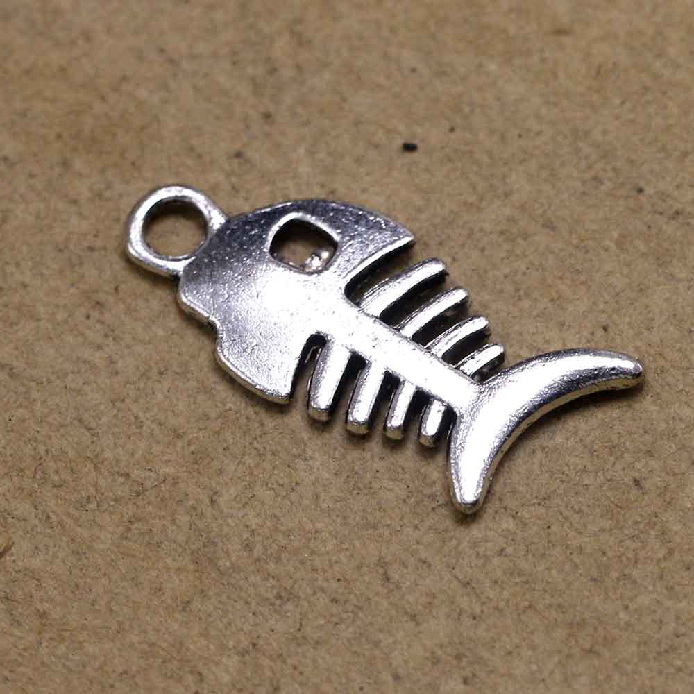 欧美时尚 ins潮流百搭鱼骨项链吊坠配件 diy饰品配件厂家直销批发