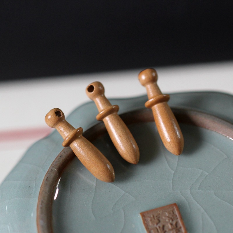 桃木棒槌 编制宝宝挂件 配件