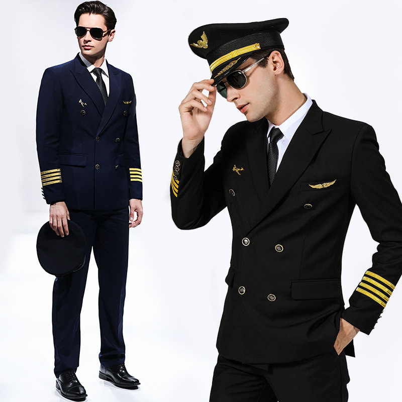 新款航空制服飞行员空少服国航制服保安工作服套装男职业西服批发