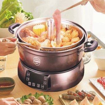 蒸汽火锅 厂家直供分体式智能升降电火锅 电饭锅 滤米饭锅