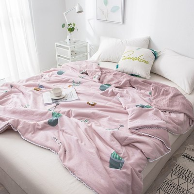 夏季清新水洗棉夏被空调薄被宝宝午睡单双人盖被薄被子太空被芯