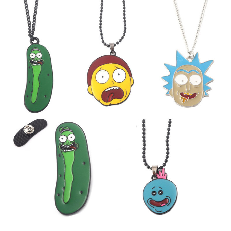 动漫周边 瑞克腌黄瓜卡通人物项链吊坠胸针
