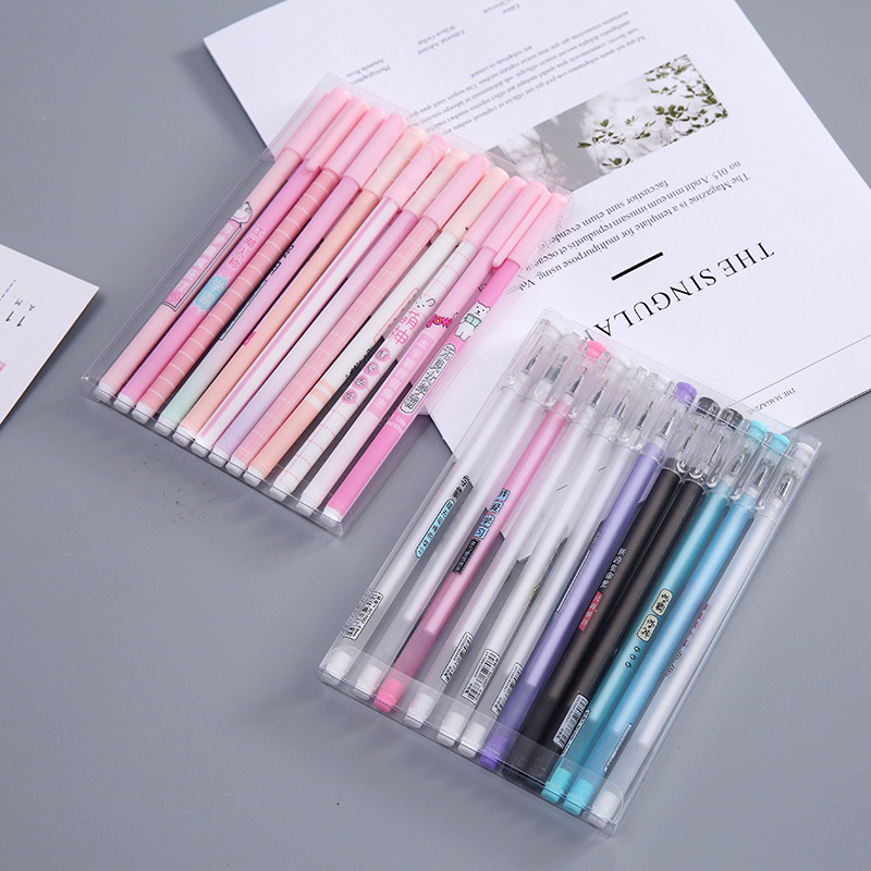 Creative Gel Pen Set Pen Set 12 One Box Set Student Stationery Set Boutique Pedestrian Street Stationery Store Pen Set