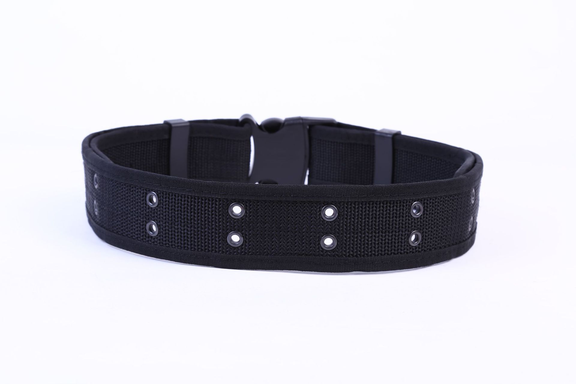 户外作训腰带男黑色战术武装带保安训练腰带帆布尼龙内外编织s带