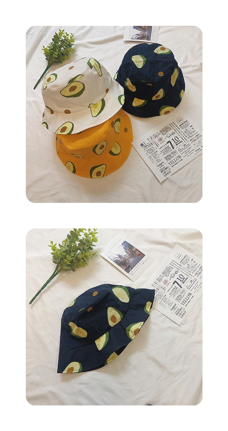 日系ins可爱水果盆帽牛油果渔夫帽女夏天韩版学生百搭防晒遮阳帽
