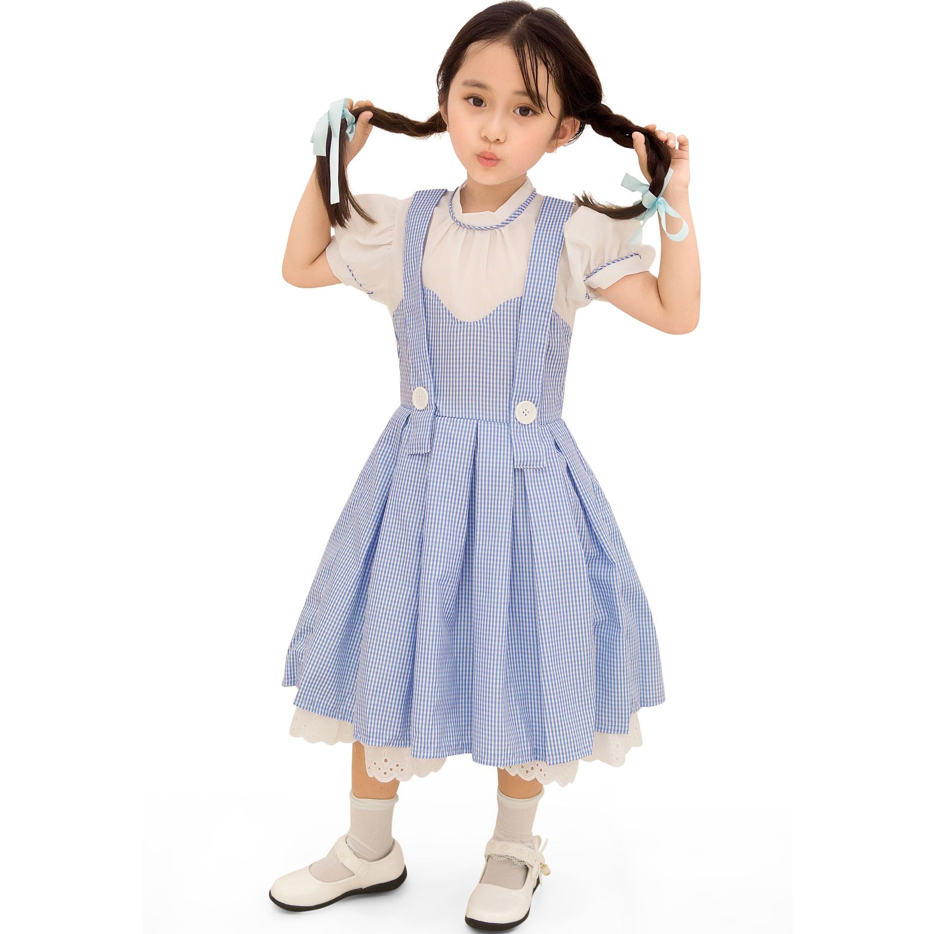 s-xl 大码女童万圣节服装 儿童女孩角色扮演可爱女佣服舞台表演服