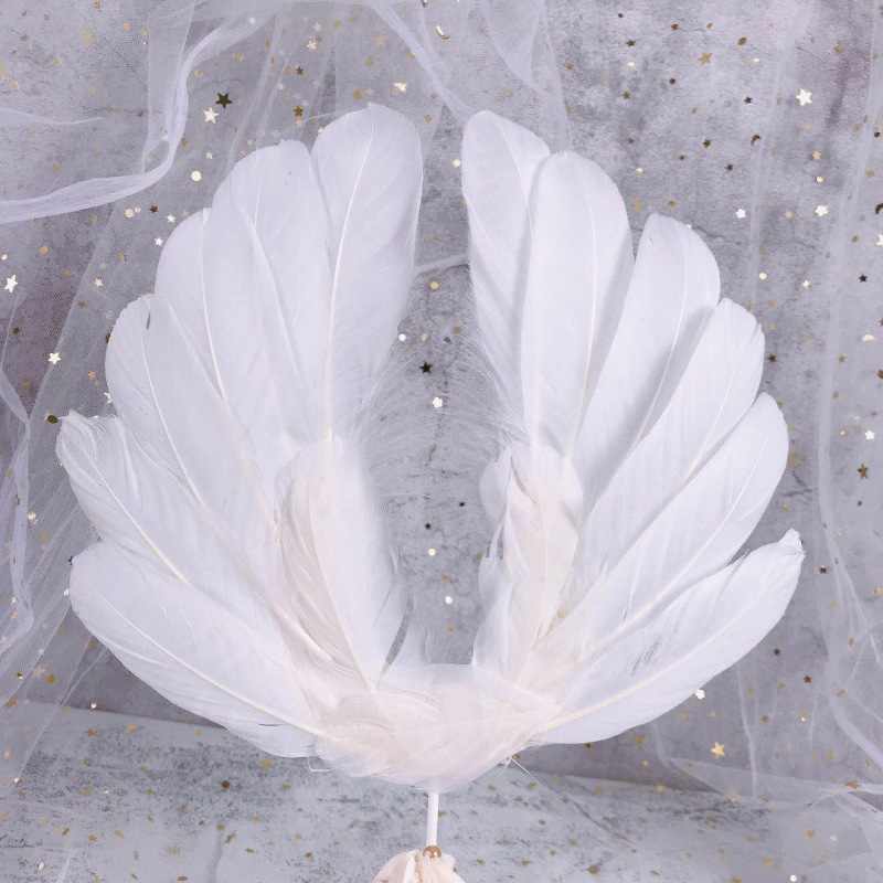 梦幻大天使翅膀羽毛手工制作蛋糕插牌摆件创意甜品台装饰