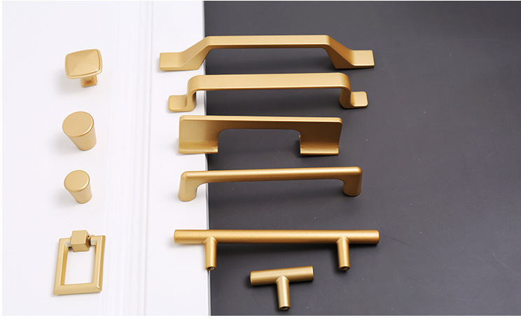 厂家直销简约金色拉手柜门抽屉橱柜衣柜家具五金沙金门把手