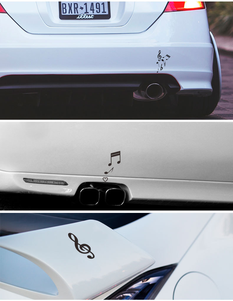 汽车个性音符车贴创意改装音乐符号车身划痕遮挡装饰贴后侧窗贴纸