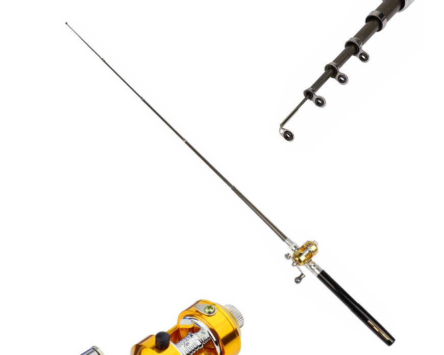 新款迷你钢笔竿冰钓竿钓鱼竿出口便携式袖珍小矶钓筏杆竿批发渔具