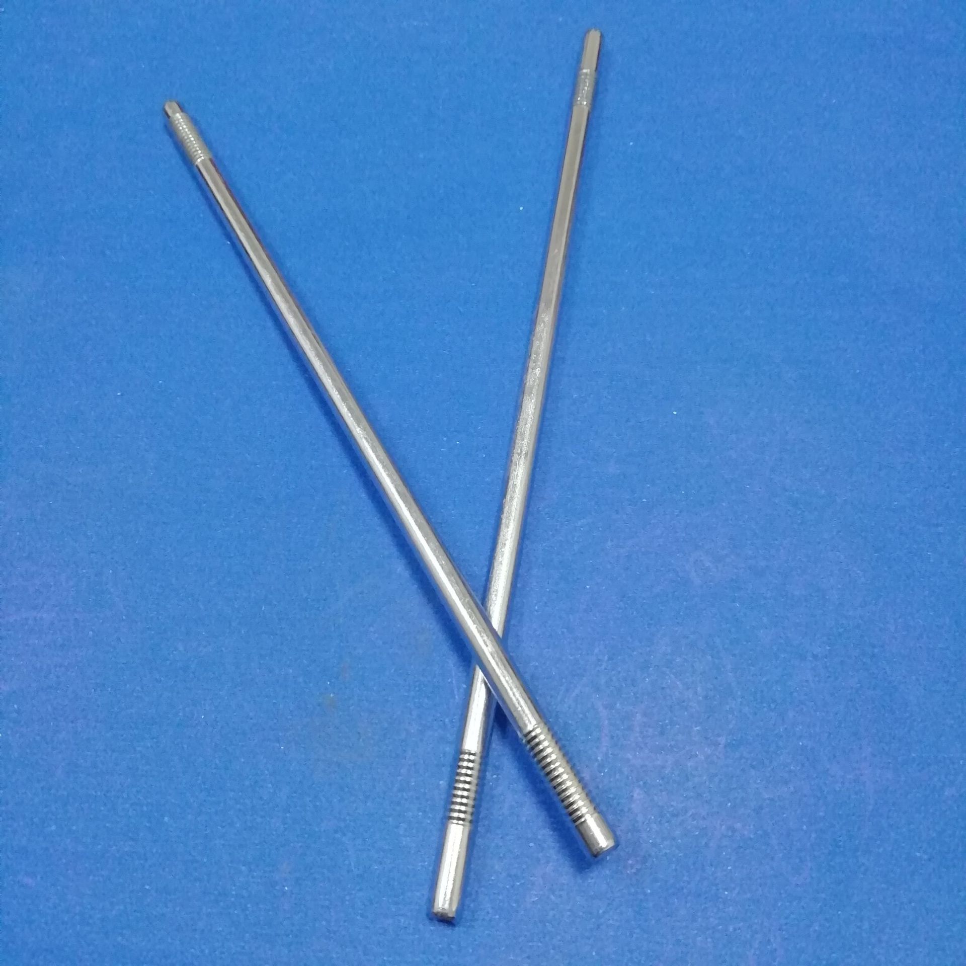 厂家生产铁电镀蓝锌光轴件 玩具车轴紧固件 圆柱轴销双花轴可定制