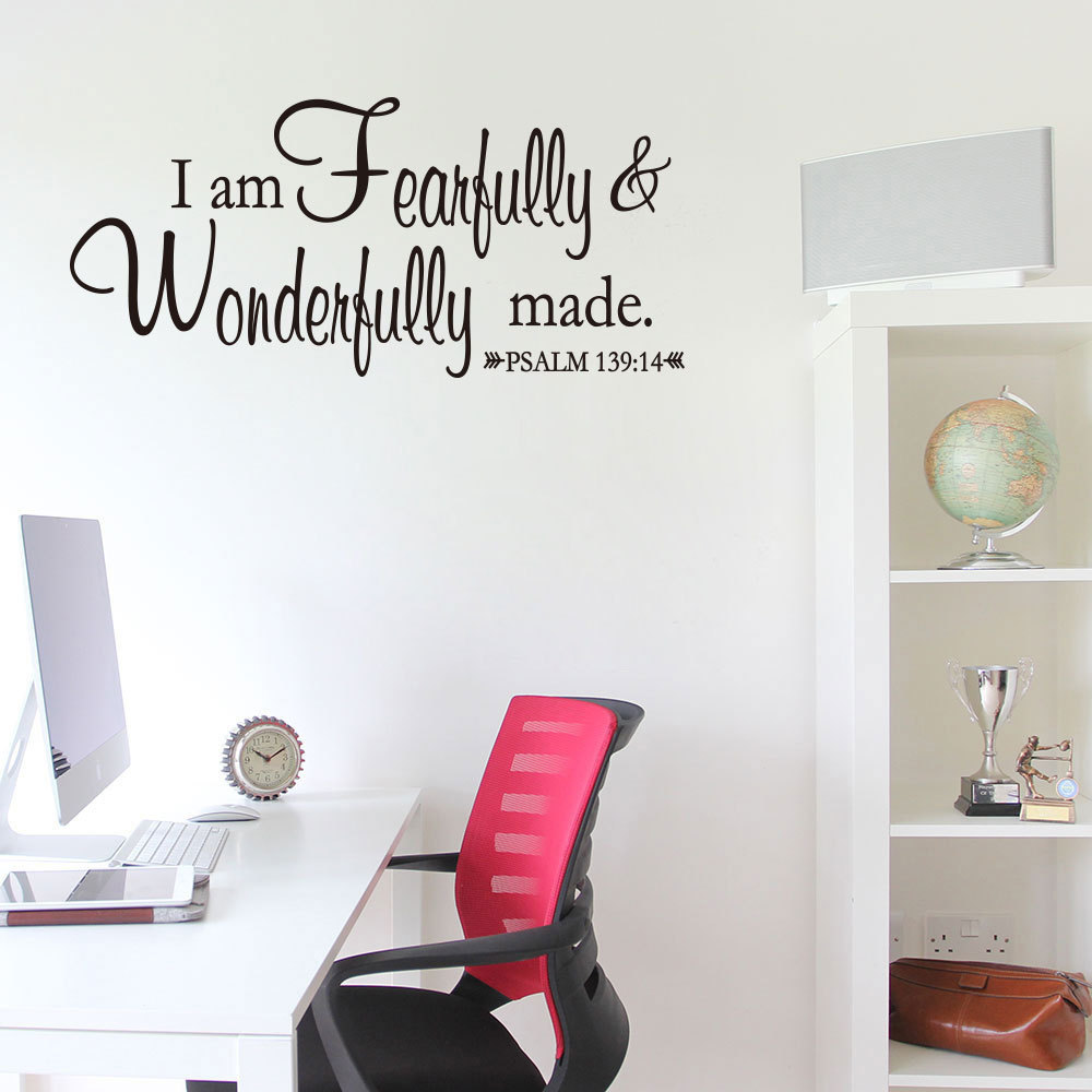 psalm139:14 wonderfully赞美诗英文箴言家居装饰墙贴贴纸jzq117