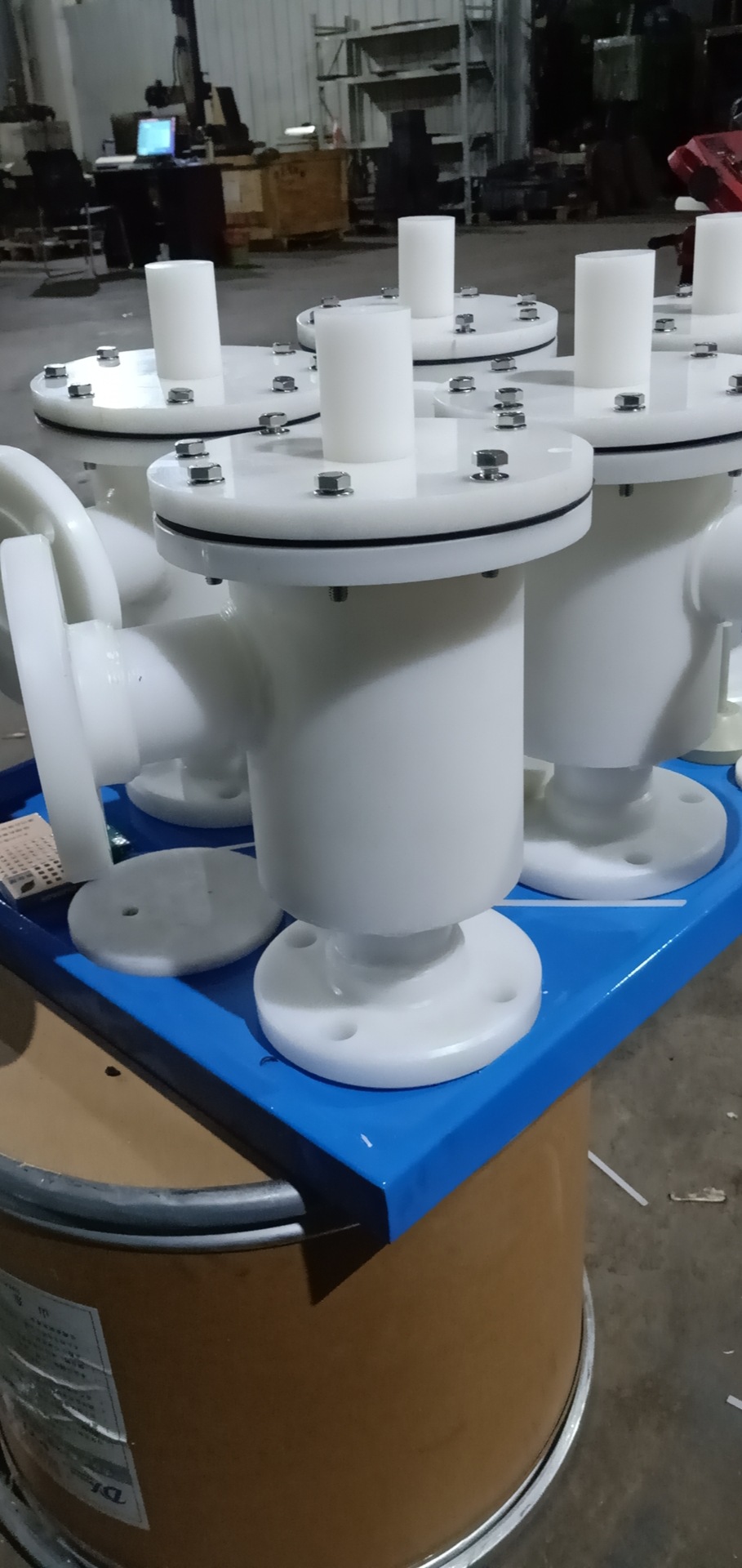 pph接口盐酸储罐塑料呼吸阀化工防腐环保废弃pp单呼吸阀带双接管