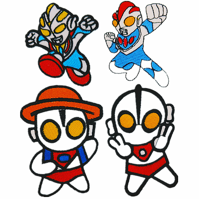 动漫卡通人物刺绣贴戴拿迪迦奥特曼布贴补丁可缝可烫刺绣装饰贴