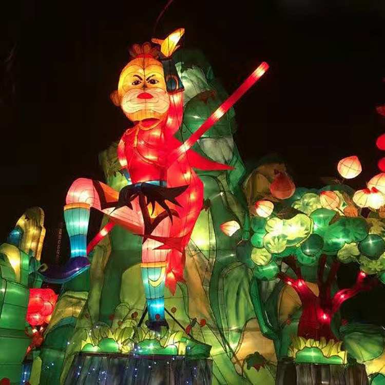 猴王造型花灯主题公园景区摆件定制元宵节春节中秋节大型户外灯展