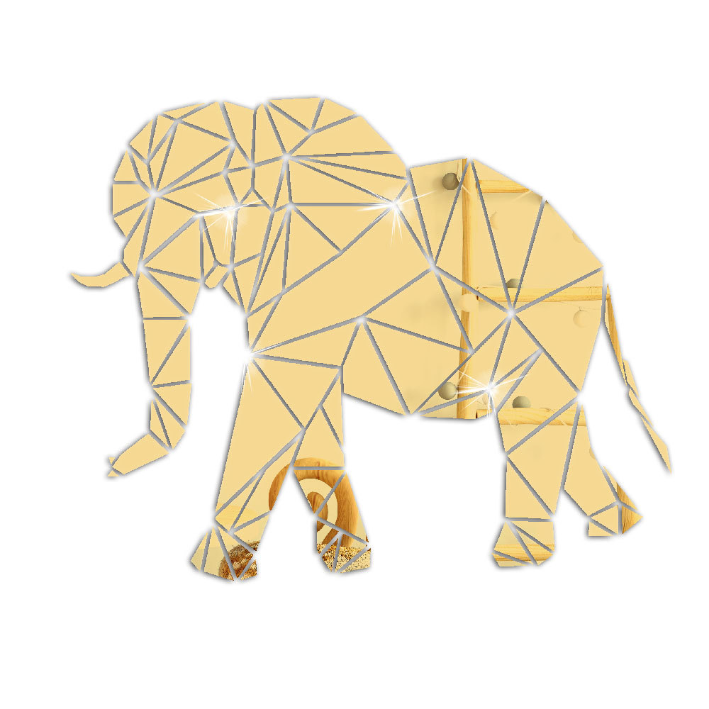 jm400几何动物大象立体亚克力镜面贴创意电视背景墙装饰环保墙贴