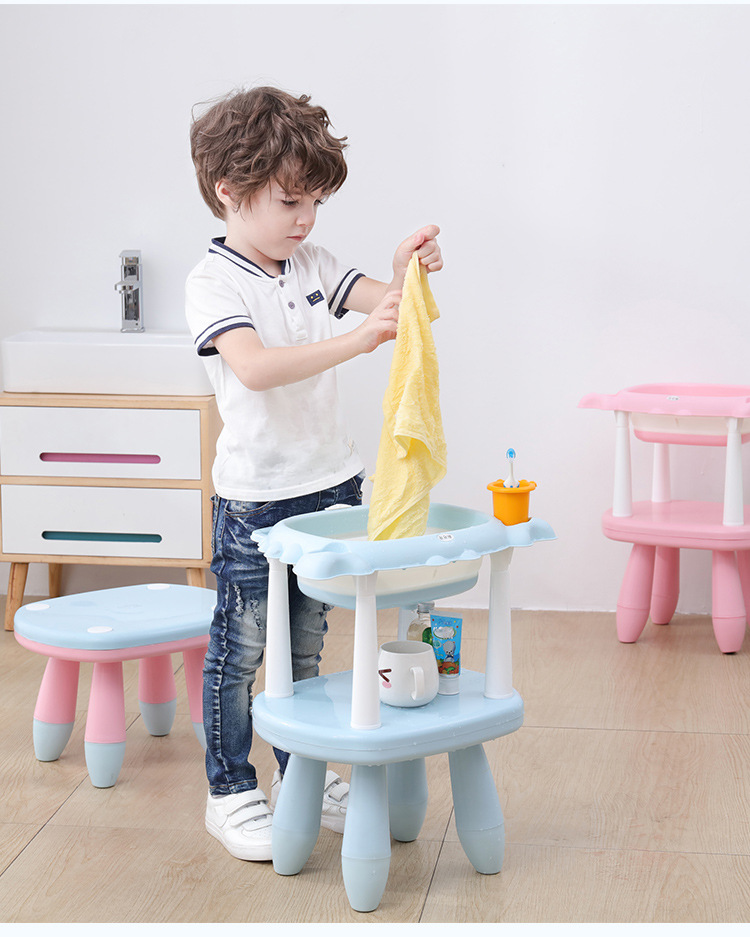 一件代发儿童洗漱台宝宝洗脸刷牙洗漱台洗脸盆洗手台毛巾架子厂家